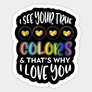 I See Your True Colors Hands Autism Awareness Sticker